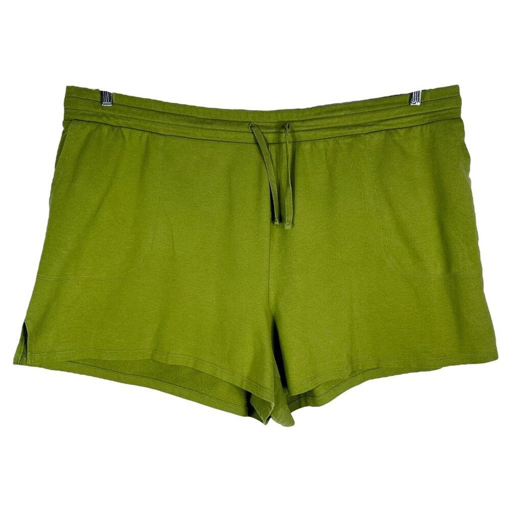 Ava Viv Plus Size 3X Shorts Army‎ Green Pockets Solid Elastic Waist Pull On